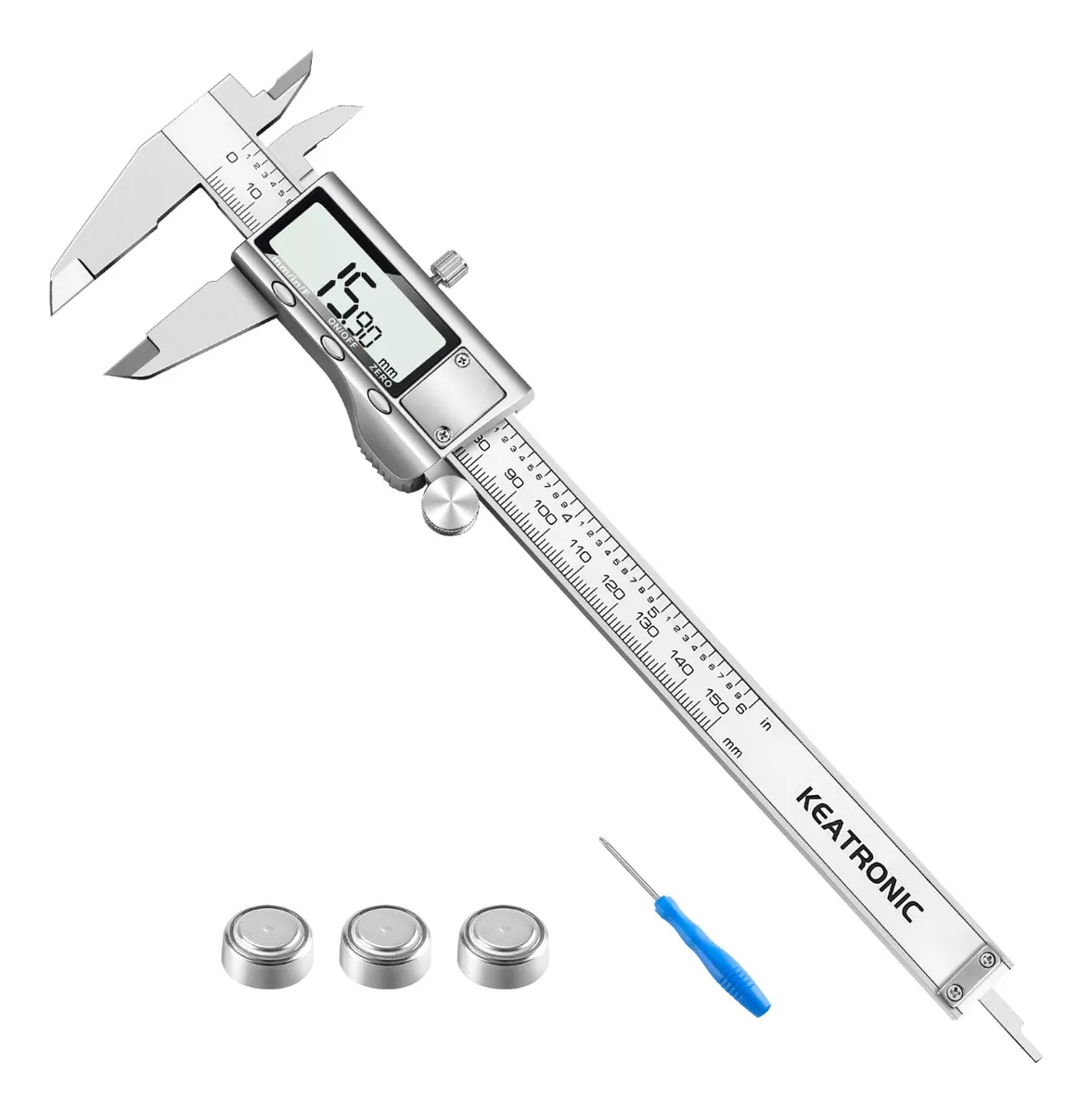 Calibrador Vernier Digital Uso Industrial Todo Metal 0.01mm Plata