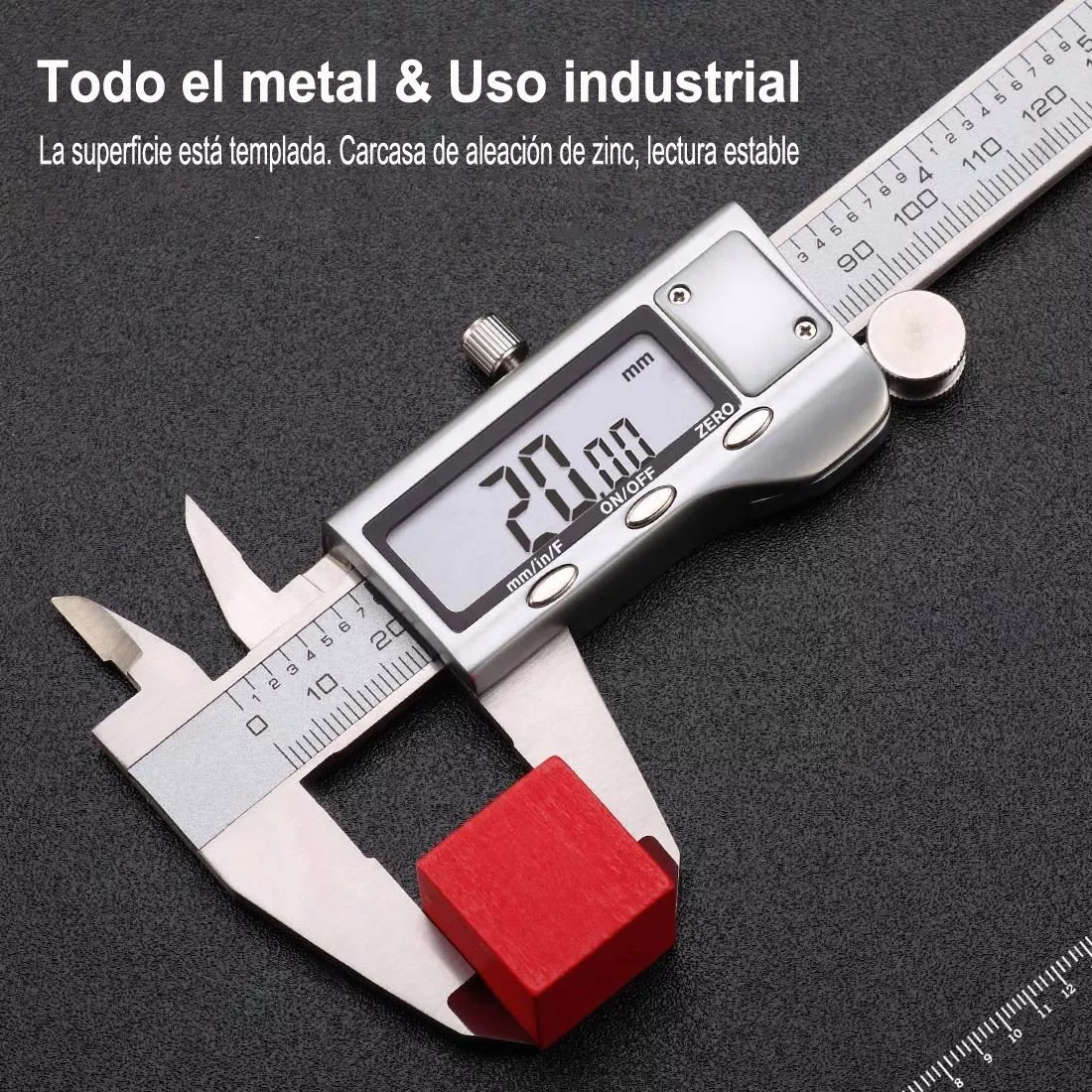 Calibrador Vernier Digital Uso Industrial Todo Metal 0.01mm Plata