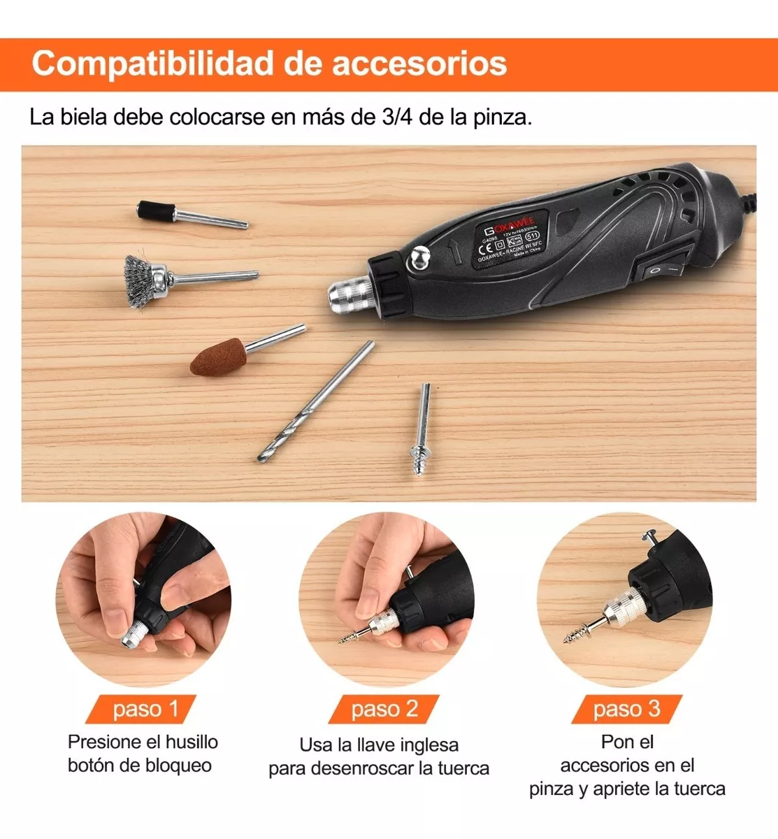 Mini Taladro De Pulido Mototool Con 115 Pzas Negro