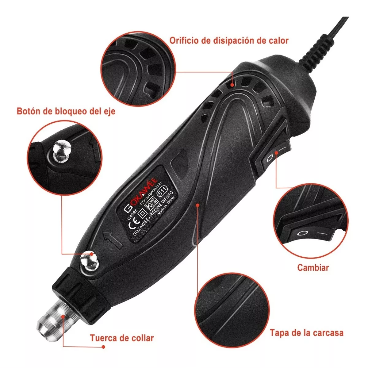 Mini Taladro De Pulido Mototool Con 115 Pzas Negro