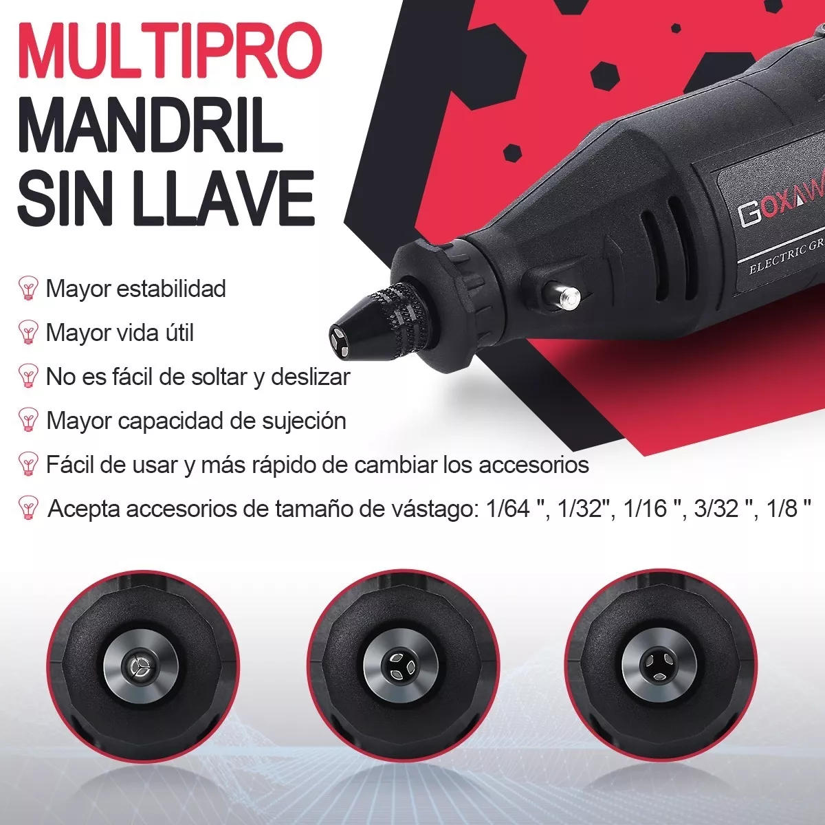 Mototool Electrico Herramientas Con 140 Accesorio Pro Negro