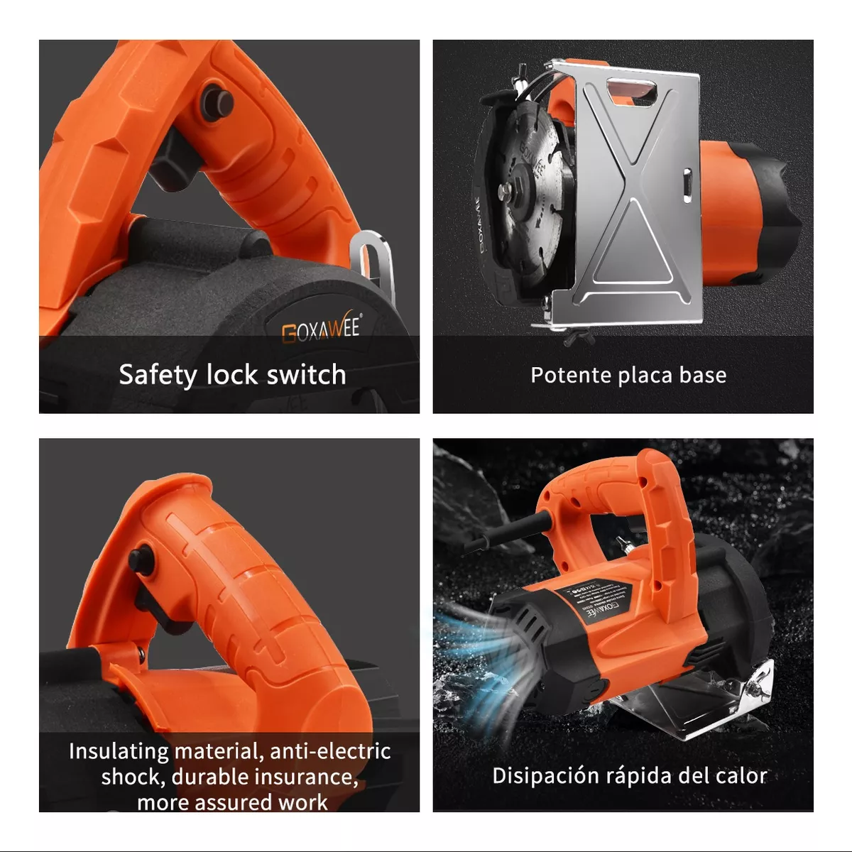 Sierra Circular Cortadora Para Azulejos Marmol 1800w Rojo/Plata