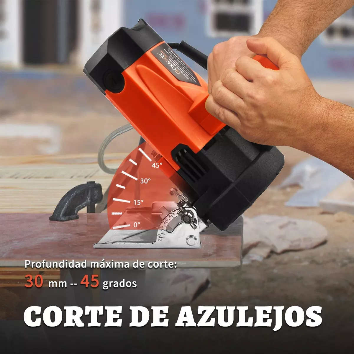 Sierra Circular Cortadora Para Azulejos Marmol 1800w Rojo/Plata