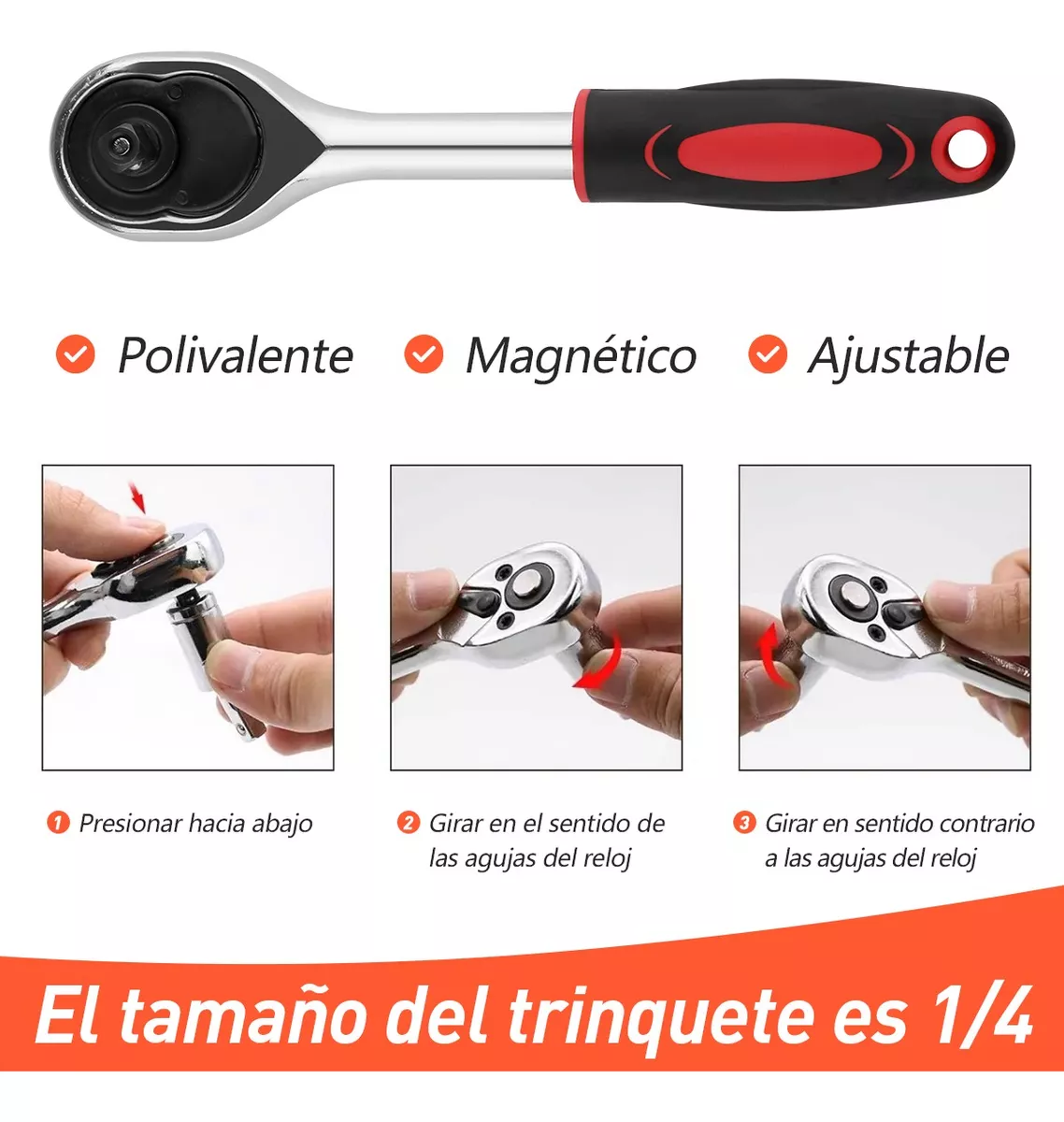 Juego De Herramientas Mecánicas Autocle, 53 Piezas Estuche Negro/Naranja