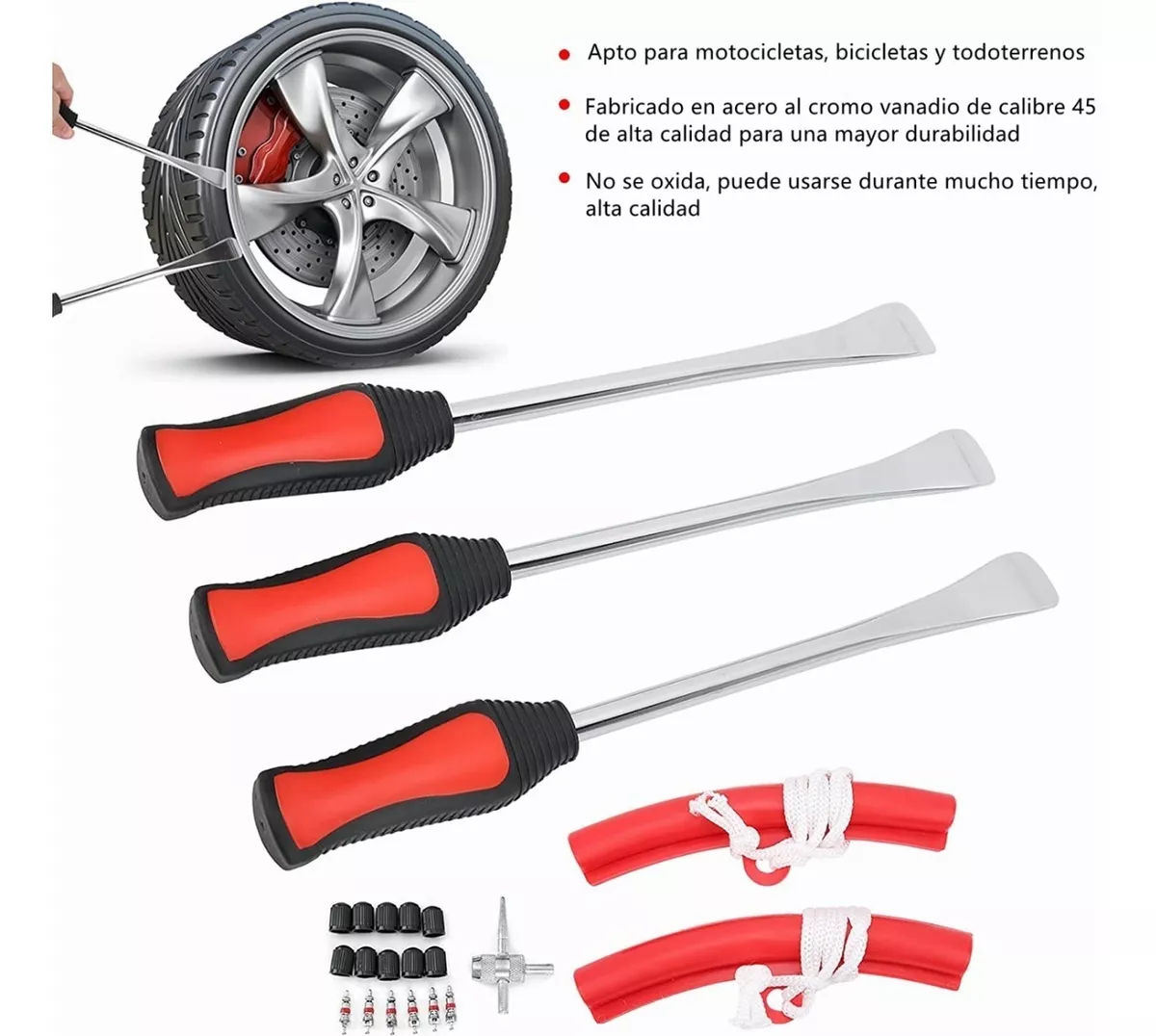 Kit de herramientas para palanca de neumáticos, cucharas y protectores de  llanta de rueda, kit de herramientas para motocicleta, motocross