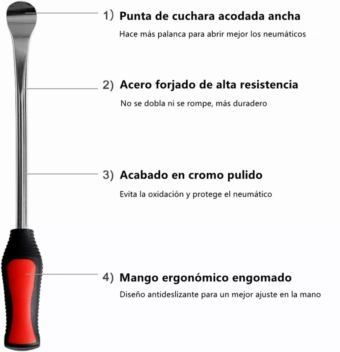 Kit De Palanca Desmontar Llantas Motocicleta Bicicleta Negro/Rojo/Plata 23 pz