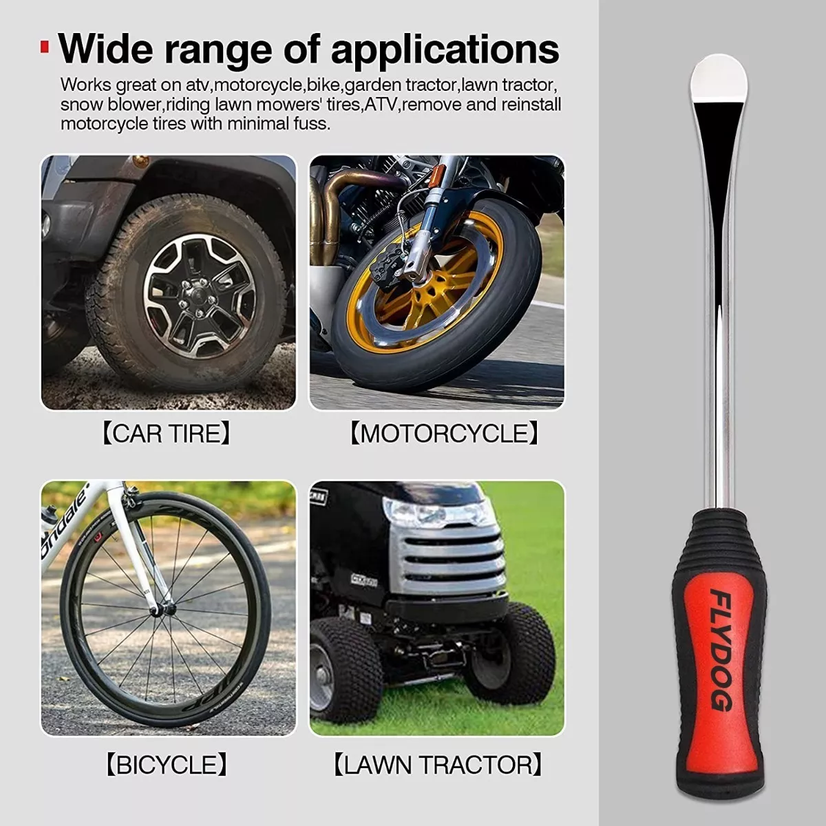 Kit De Palanca Desmontar Llantas Motocicleta Bicicleta negro/rojo/plata 13pz