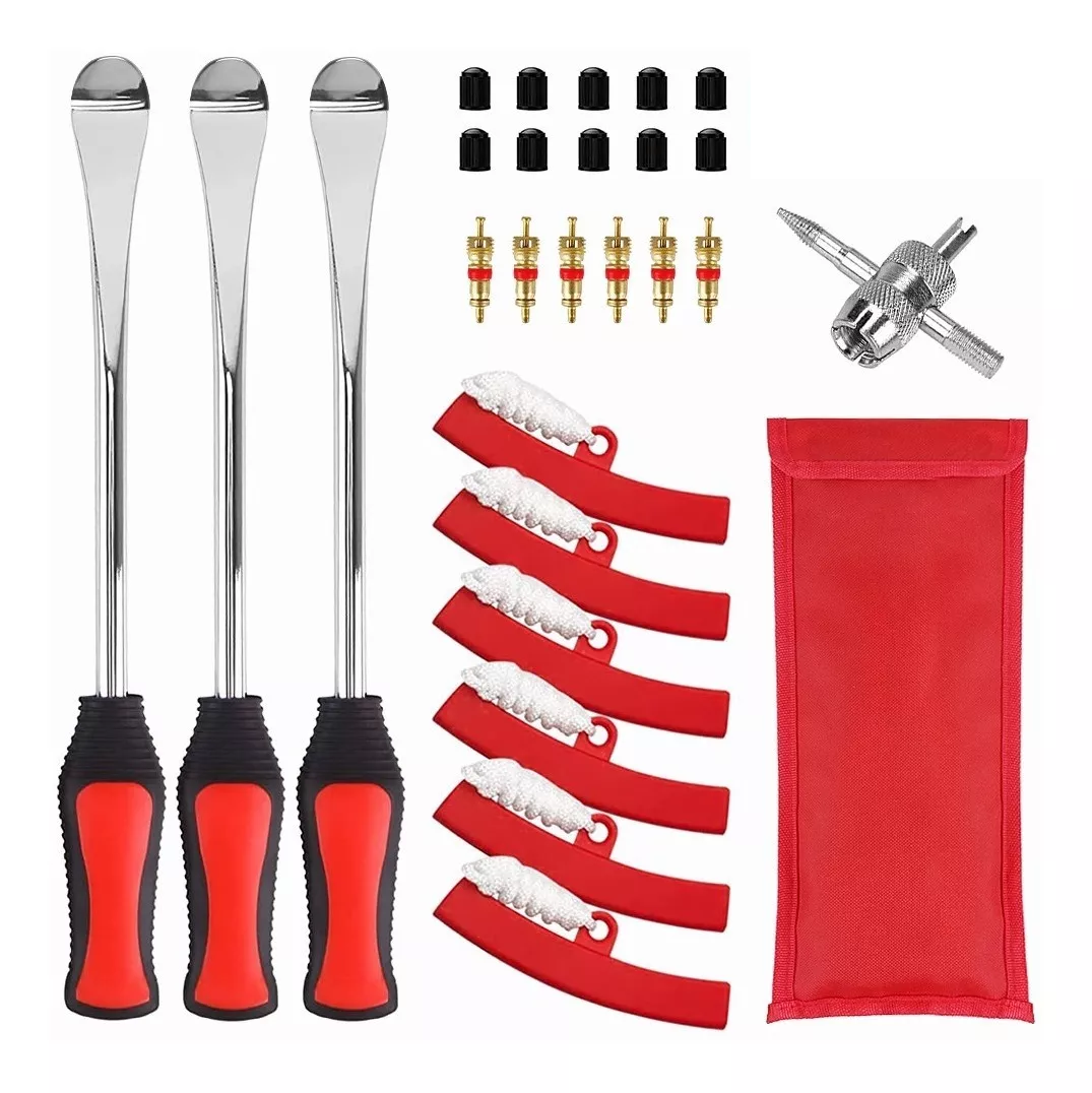 Kit De Palancas P/desmontar Llantas De Motocicleta/bicicleta Negro/Rojo