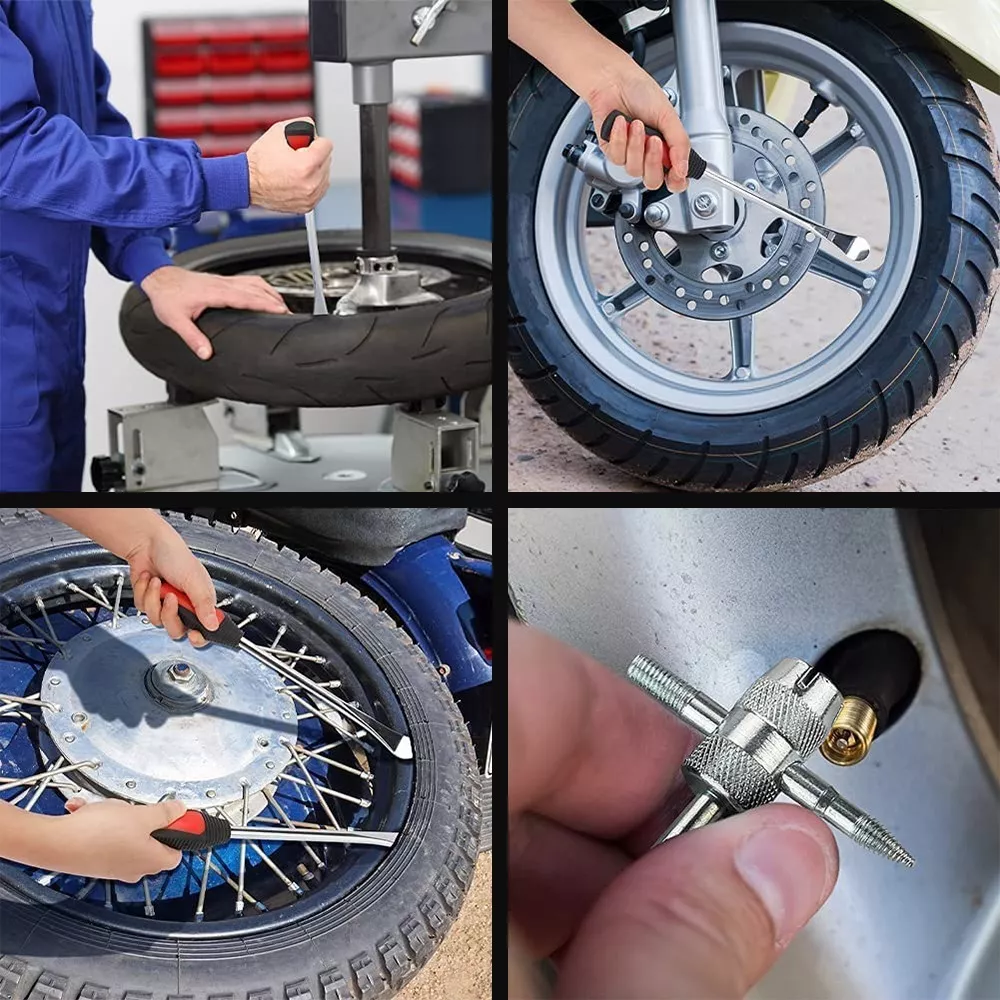 Kit De Palancas P/desmontar Llantas De Motocicleta/bicicleta Negro/Rojo