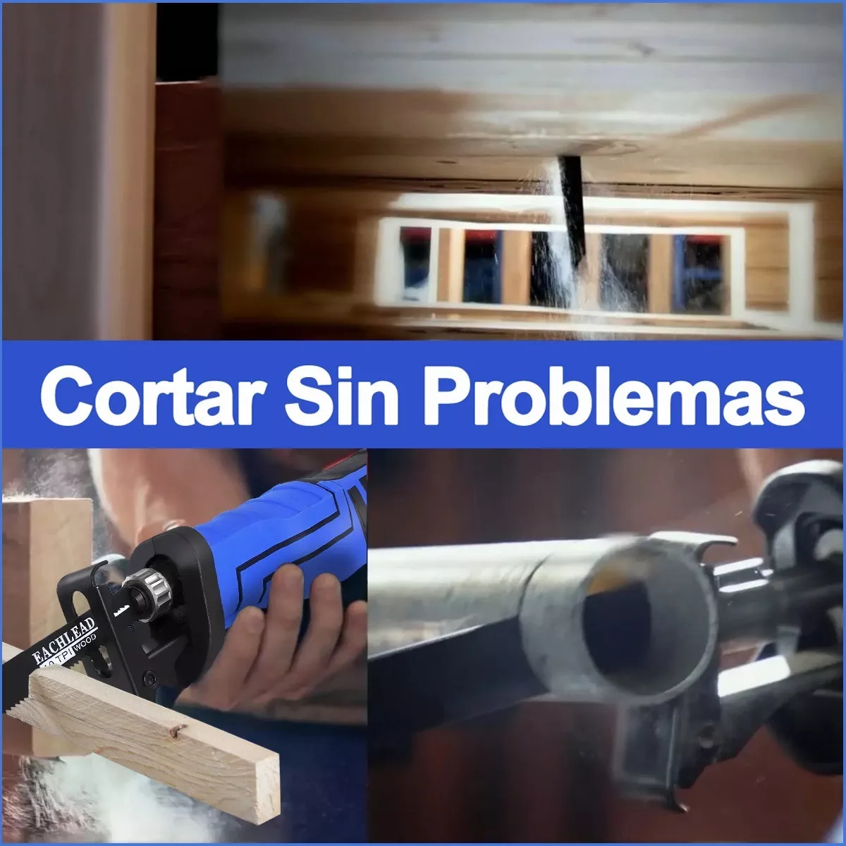 Sierra Reciproca Eléctrica Sable Velocidad Con 5 Seguetas Azul  Rey/Negro