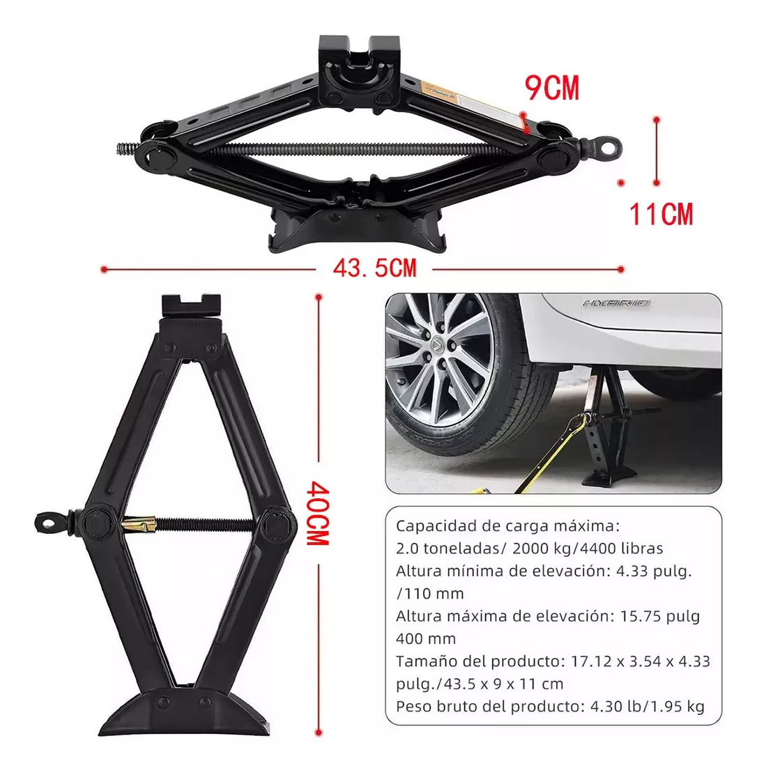 Tijeras Mecánicas Cat (2000 Kg) Negro Linea Amarilla