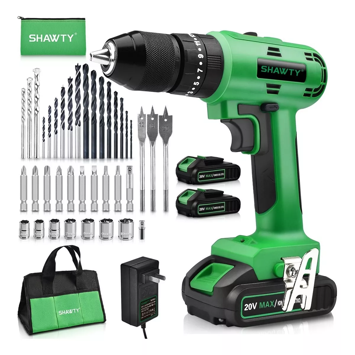 Taladro Rotomartillo Percutor 1/2'' De 20v C/2batería Verde