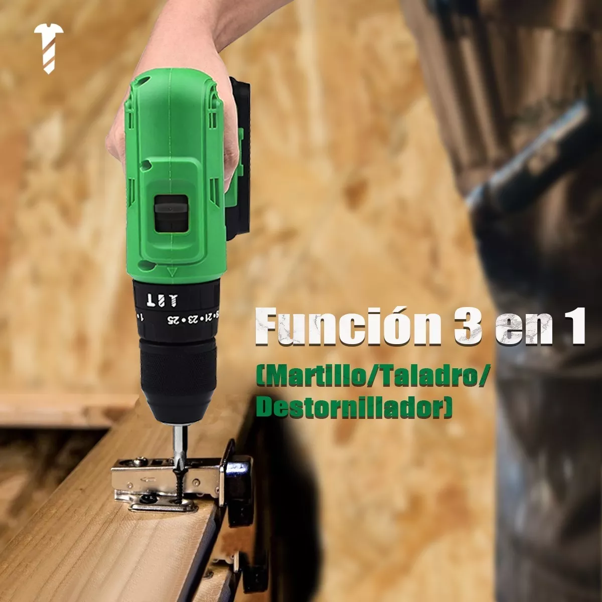 Taladro Rotomartillo Percutor 1/2'' De 20v C/2batería Verde
