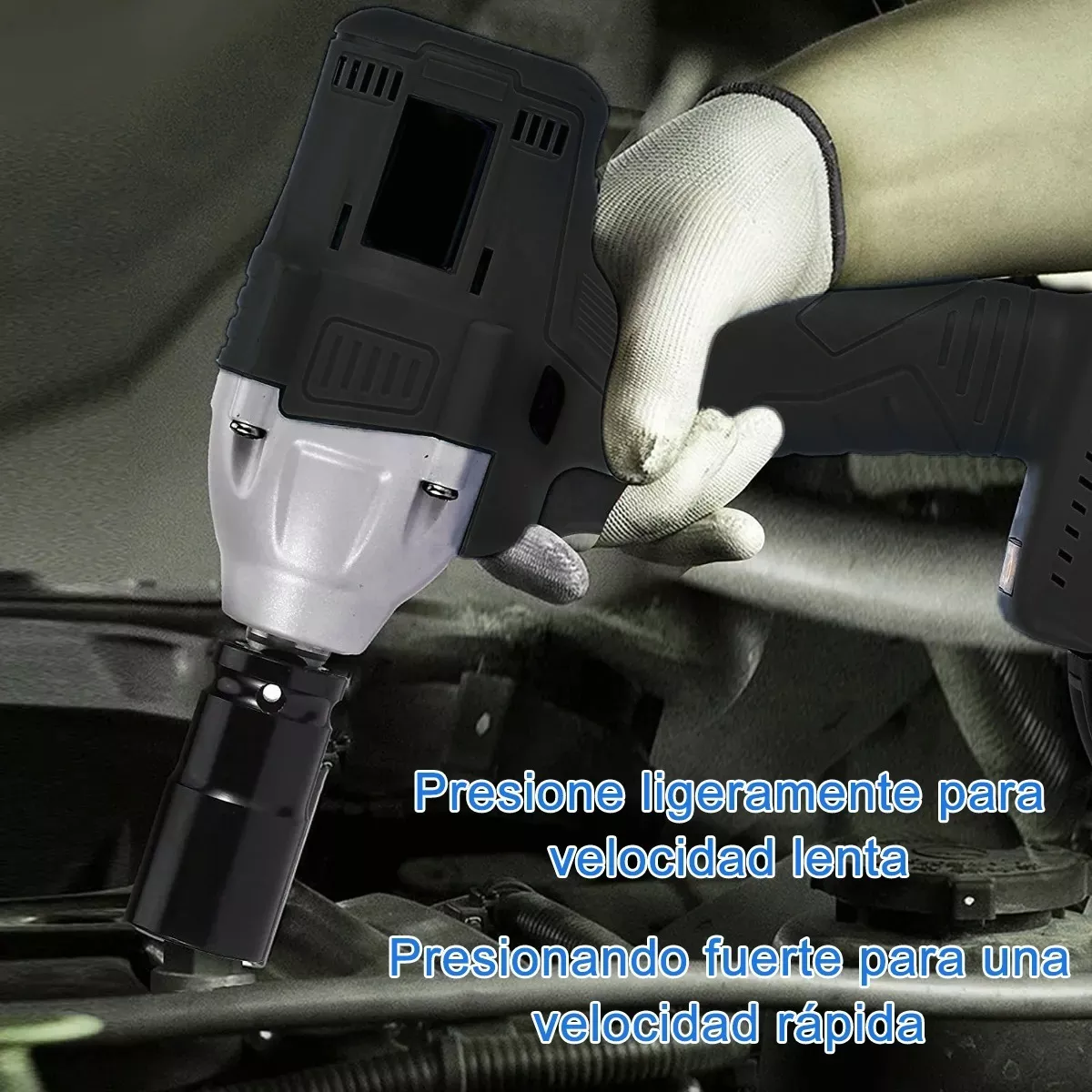 Llave De Impacto Inalámbrico Kit Electrica 500nm Con Batería Negro/Plata