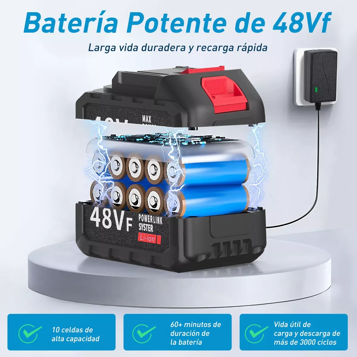 Hidrolavadora Eléctrica Inalámbrica Portátil Pistola Lavado Azul