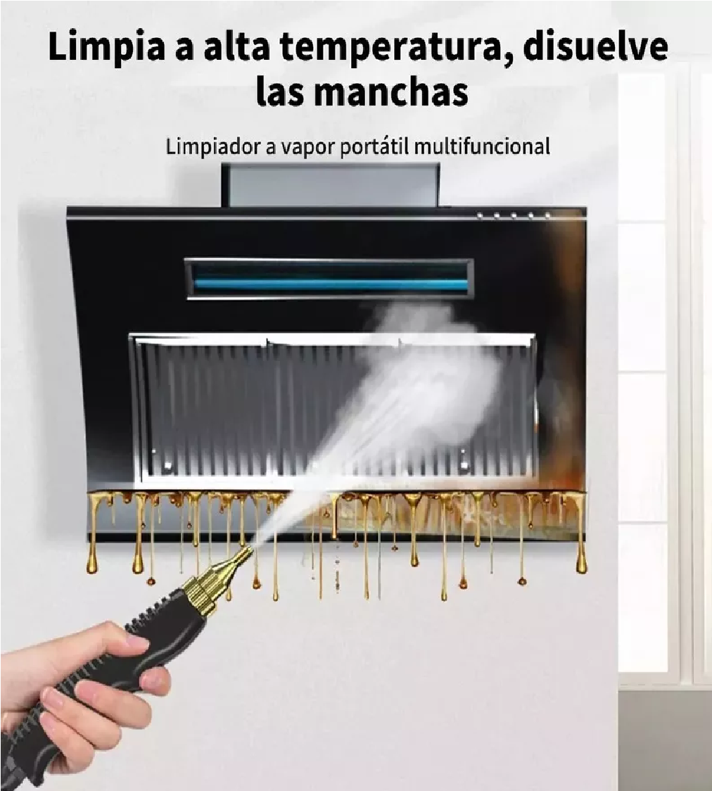 Limpiador Pistola A Vapor Desinfectante Para Hogar Muebles Azul/Negro