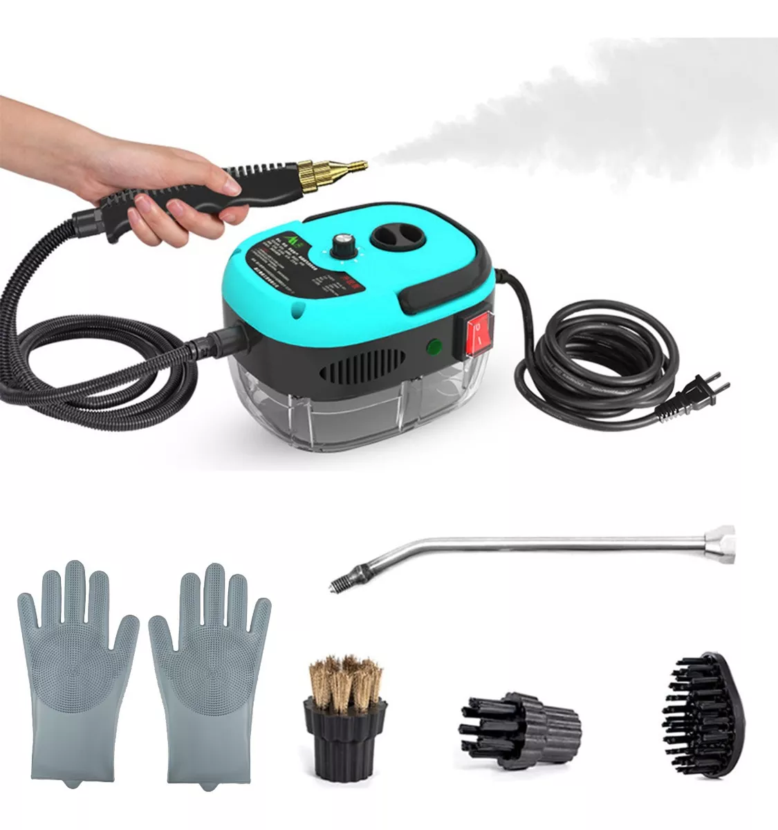  Limpiador de vapor de mano multisuperficie con 11 accesorios,  para uso doméstico en pisos, azulejos, ventanas, sofás : Hogar y Cocina