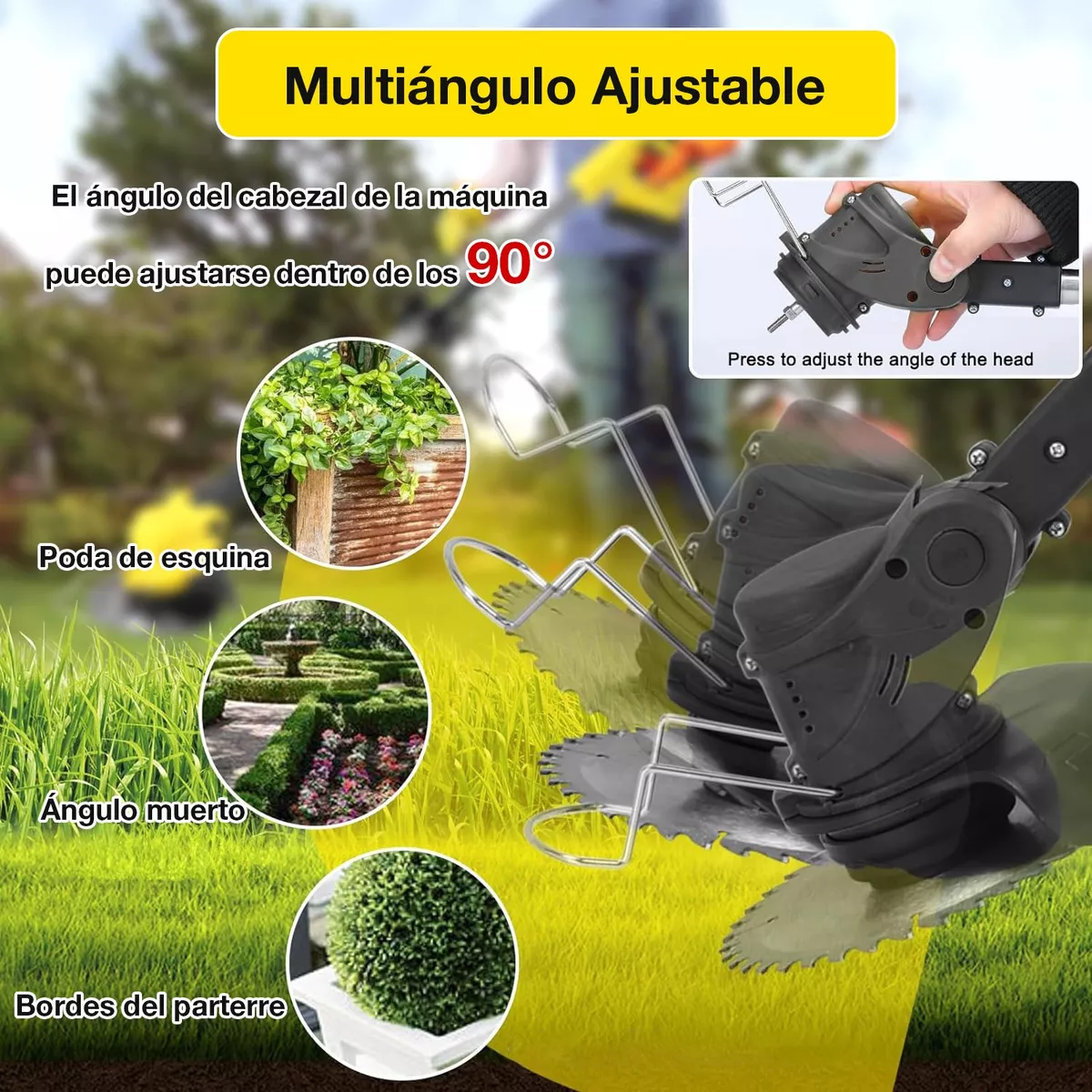 Podadoras Desbrozadora Eléctrica Inalámbrico Con 2 Baterías