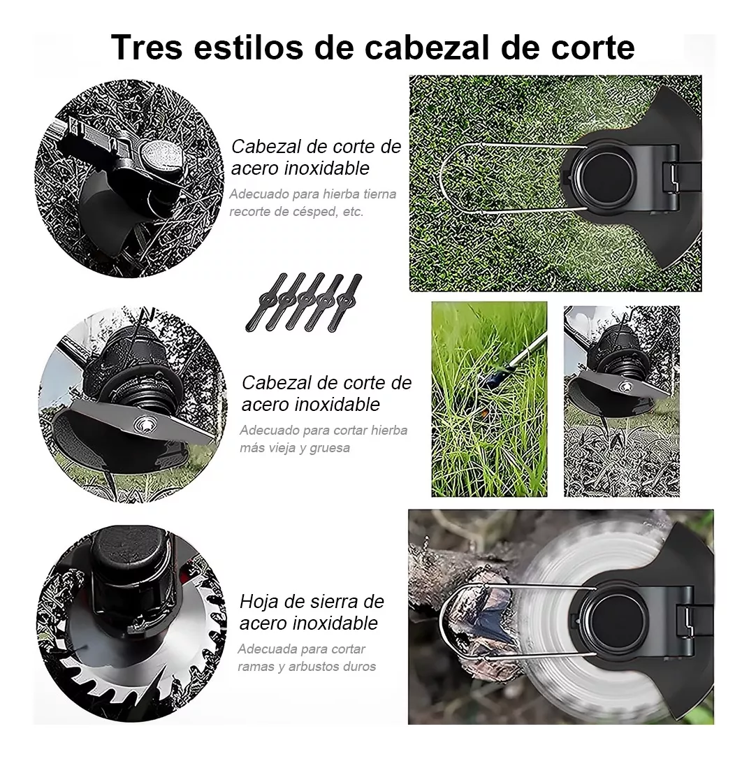 Podadoras Desbrozadora Eléctrica Inalámbrico Con 2 Baterías