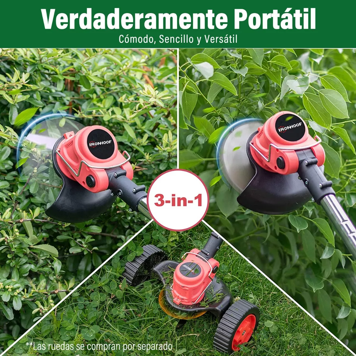 Desbrozadora Eléctrica Cortadora De Césped 21v Con 2 Batería