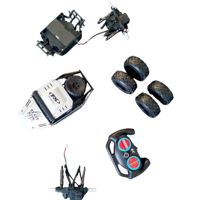 Carro A Control Remoto Para Armar Kit Educativo Con Control Niños color Plata