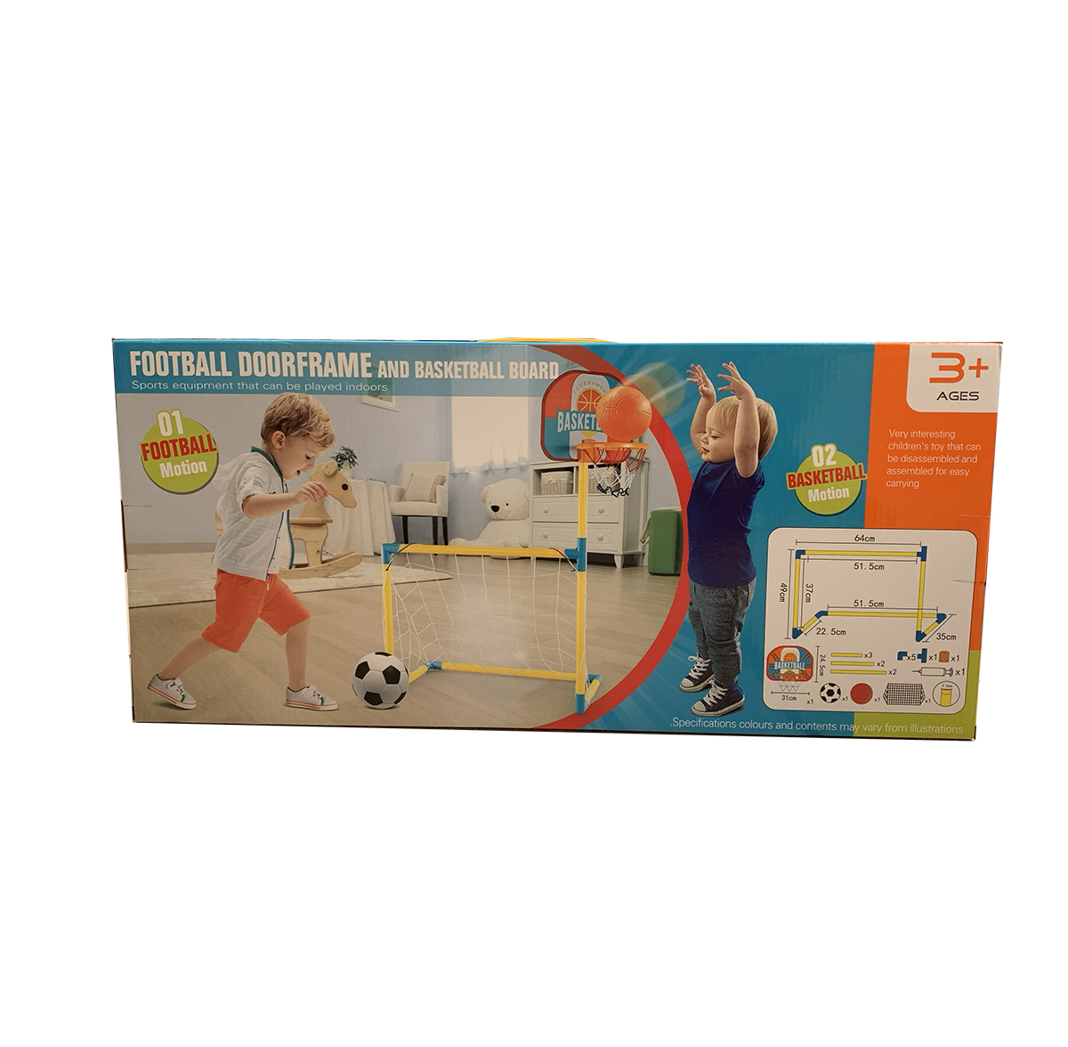 Portería Canasta Basquetbol Y Fútbol Juguete Plástico 2en1 Niños