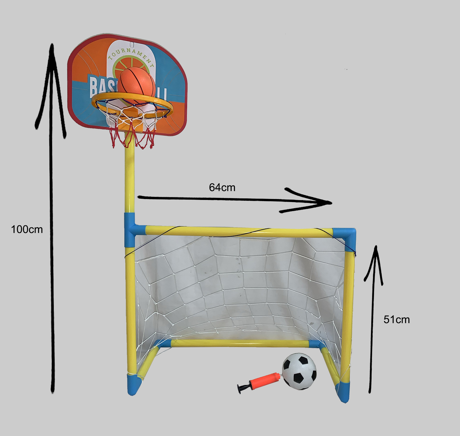 Portería Canasta Basquetbol Y Fútbol Juguete Plástico 2en1 Niños