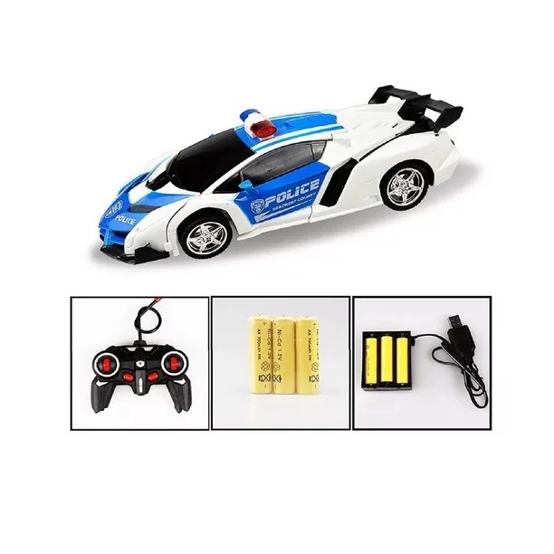 Carro Patrulla Policía Transformer Control Remoto Recargable