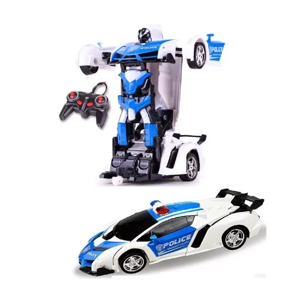 Carro Patrulla Policía Transformer Control Remoto Recargable