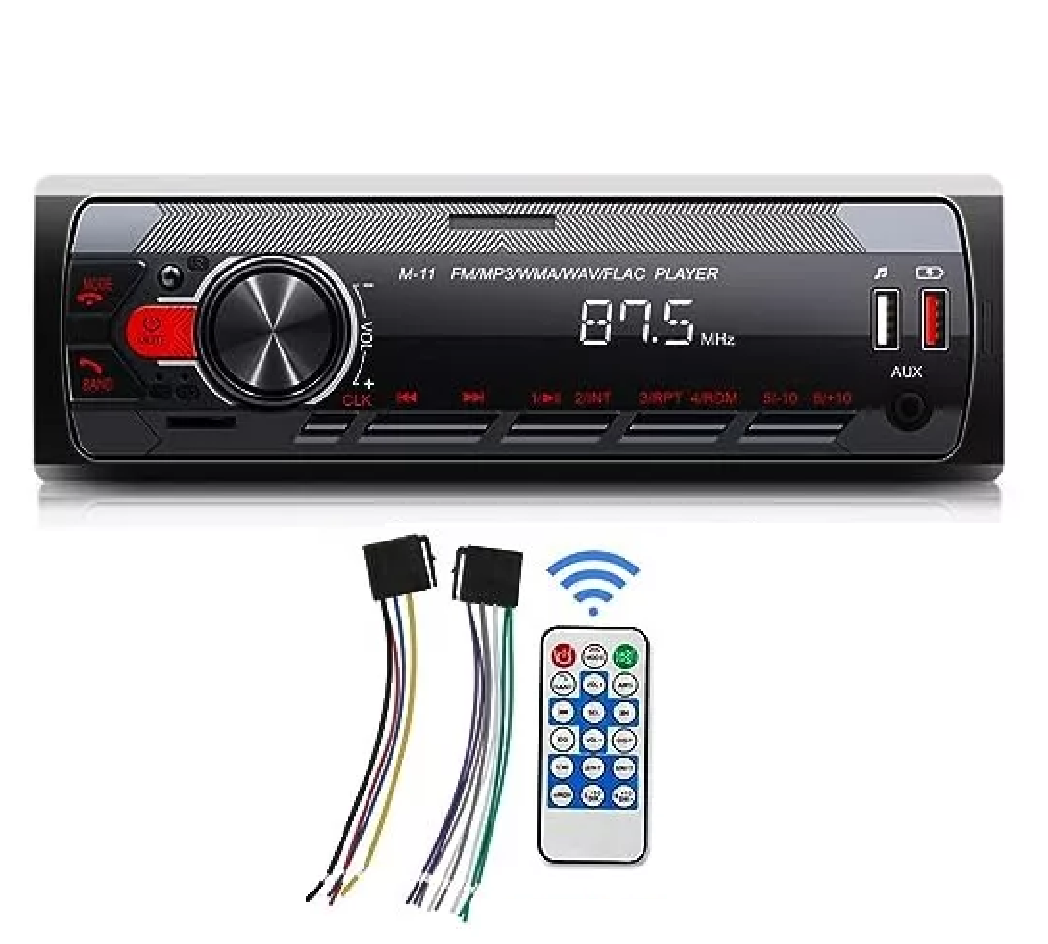 Auto Estereo Bluetooth Mp3 Radio Manos Libres Aux Fm Sd Usb Negro