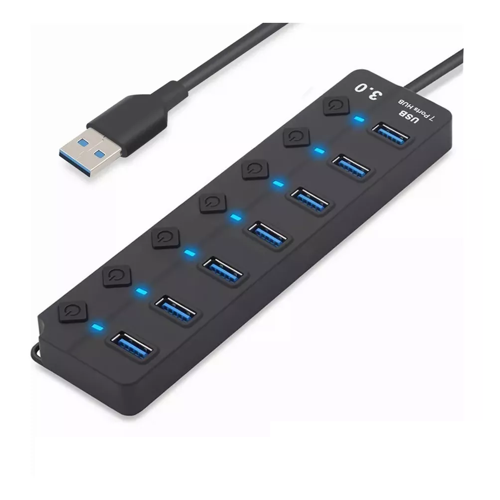 Hub Concentrador Multi Contacto Usb Puertos Switch Negro