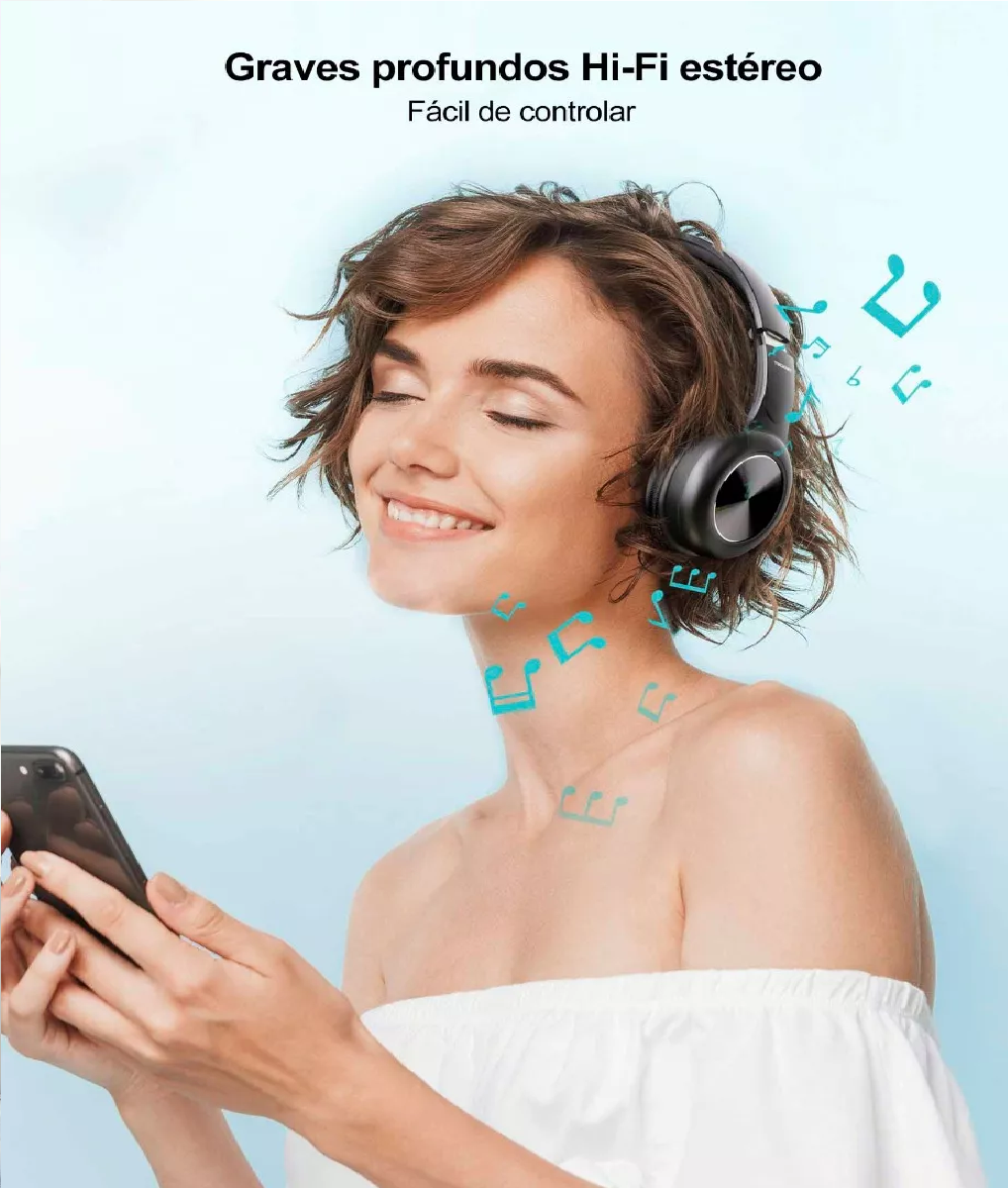 Audifonos Diadema Inalambricos Bluetooth Hs008 Com Mic Negro