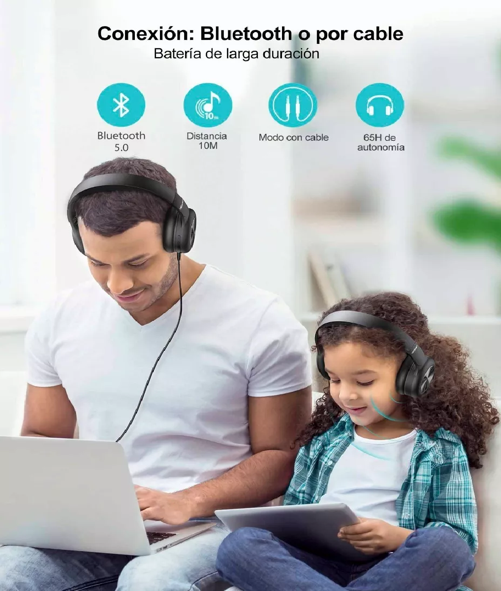 Audifonos Diadema Inalambricos Bluetooth Hs008 Com Mic Negro