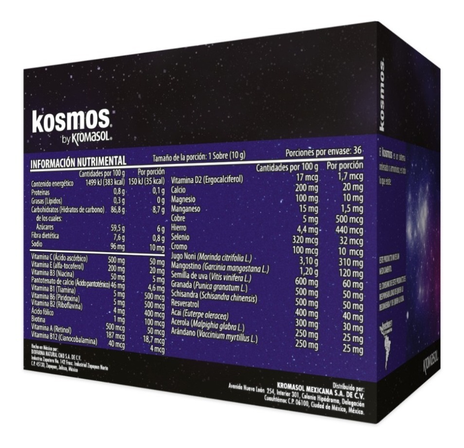 Kosmos 36 Sobres De Bebida Sabor Frutos Rojos Kromasol