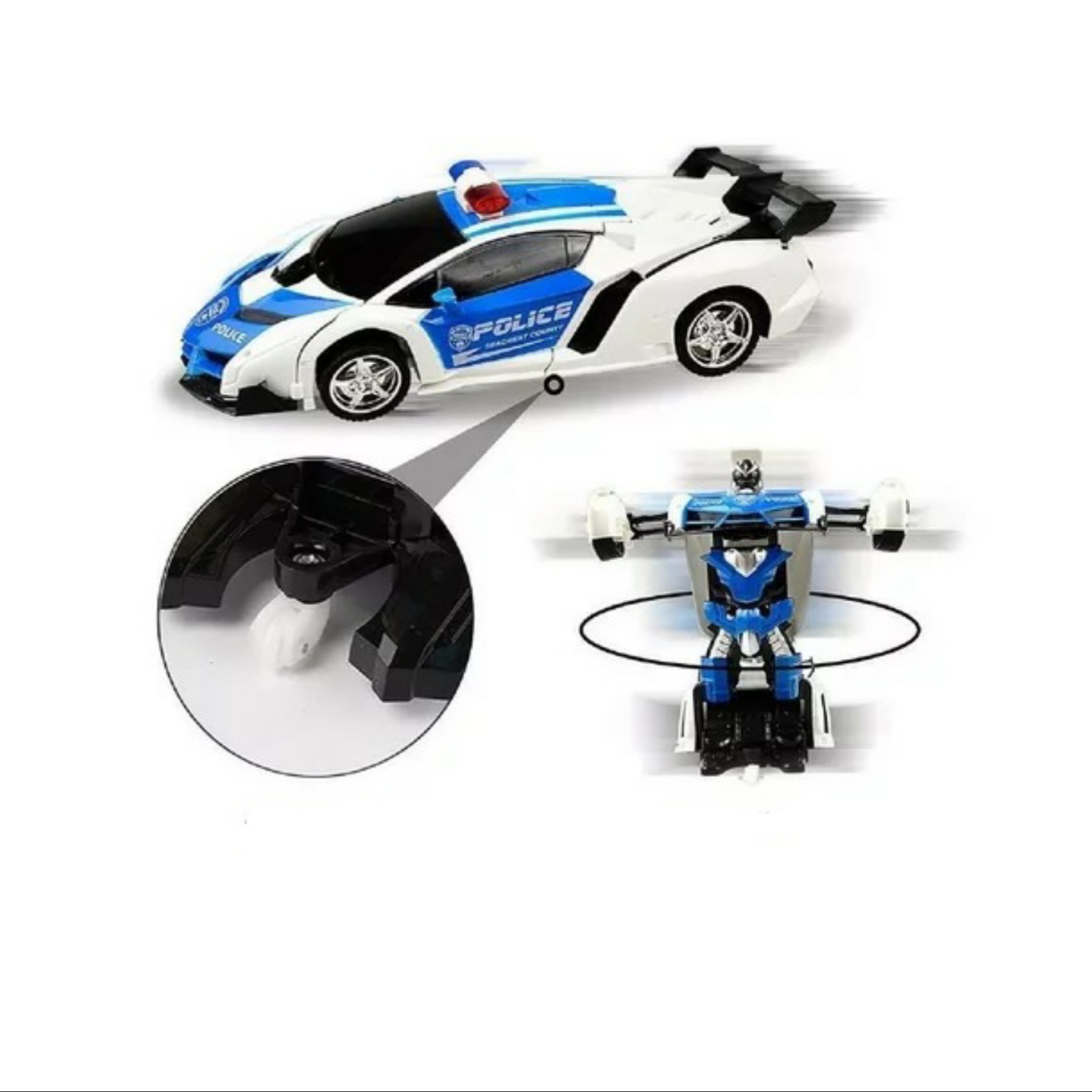 Carro Patrulla Policía Transformer Control Remoto Recargable