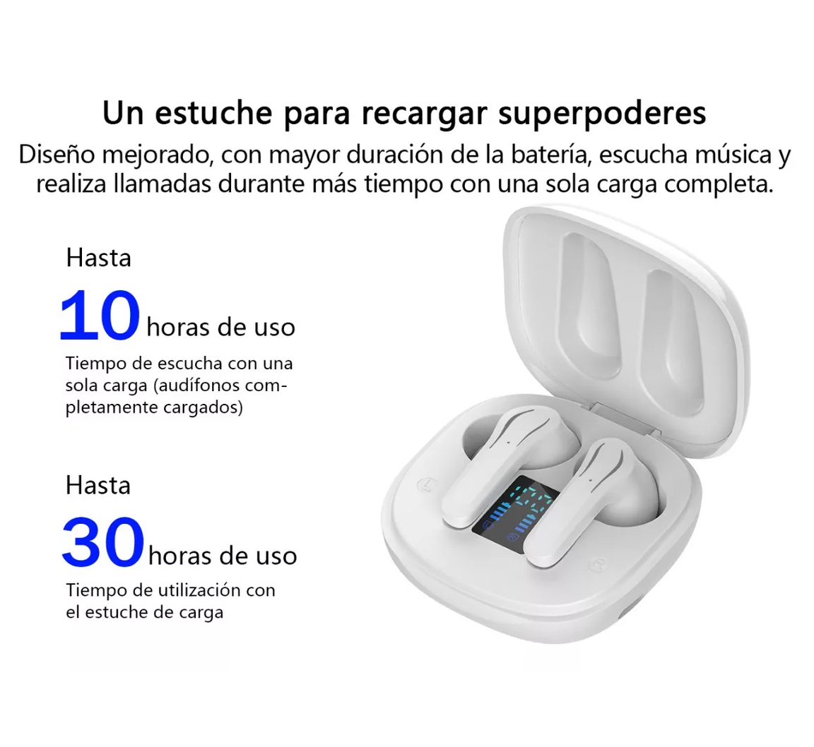 Audífonos In-ear Inalámbricos Con Smartwatch Blanco/Negro