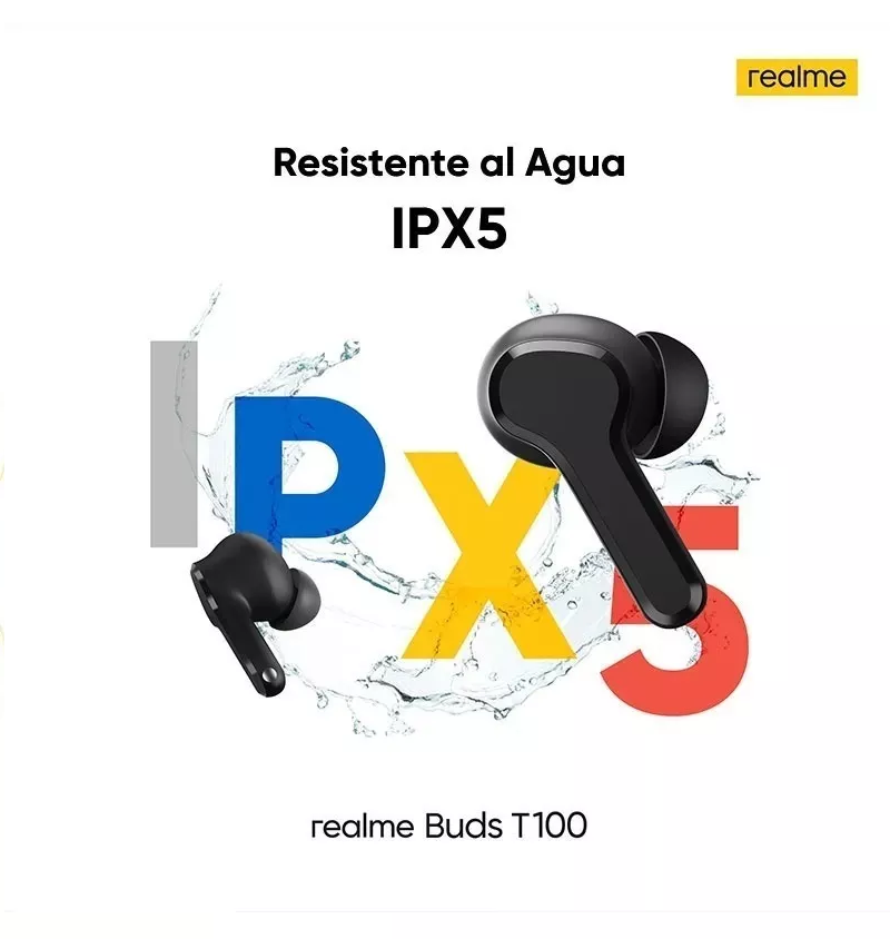 Audífonos Cancelación De Ruido Táctil Realme Buds T100 Ipx5 Blanco