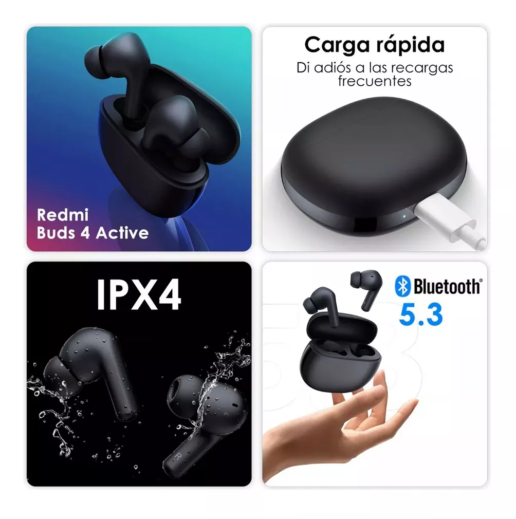 Audifono 4 Active Bluetooth 5.3 Negro