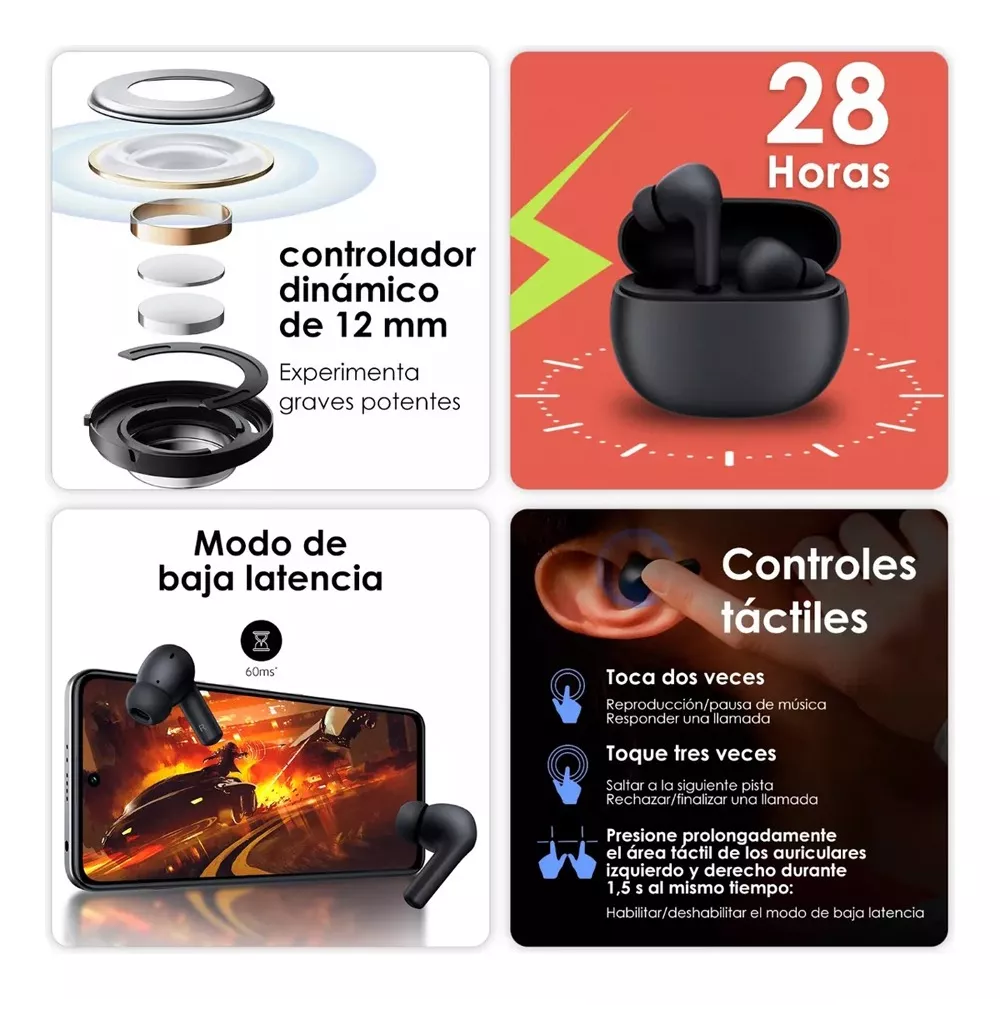 Audifono 4 Active Bluetooth 5.3 Negro