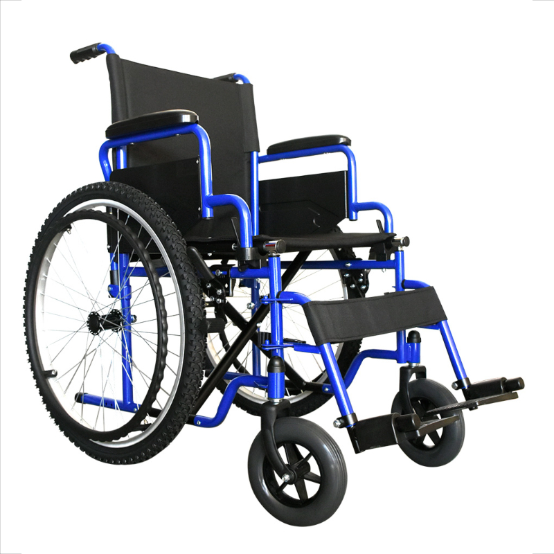 Silla De Ruedas De Lujo Todo Terreno Infinity Plegable 120kg Color Azul