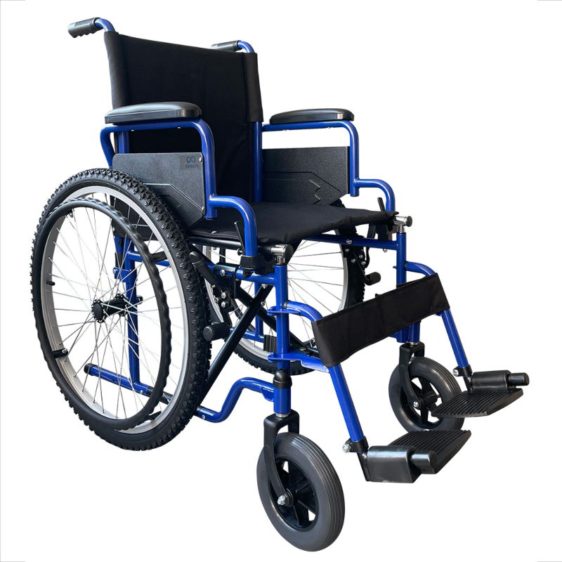 Silla De Ruedas De Lujo Todo Terreno Infinity Plegable 120kg Color Azul
