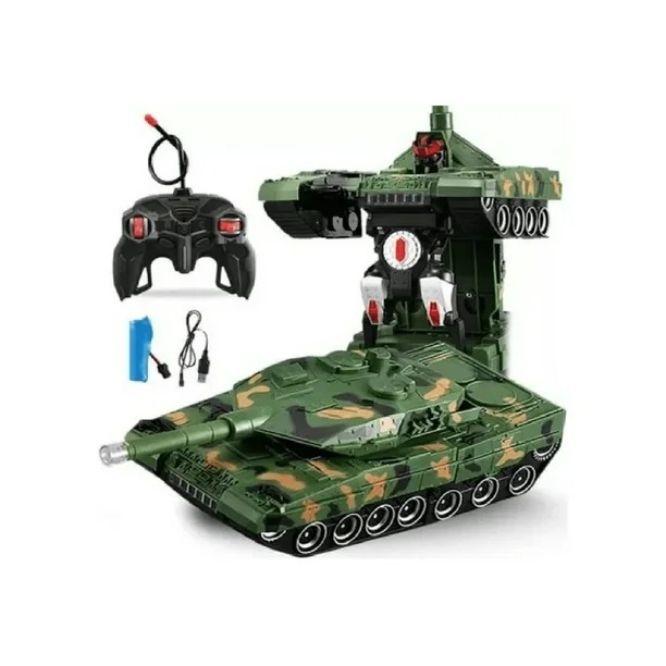 Tanque De Guerra Robot Transformable Juguete A Control Remoto Color Verde Oscuro