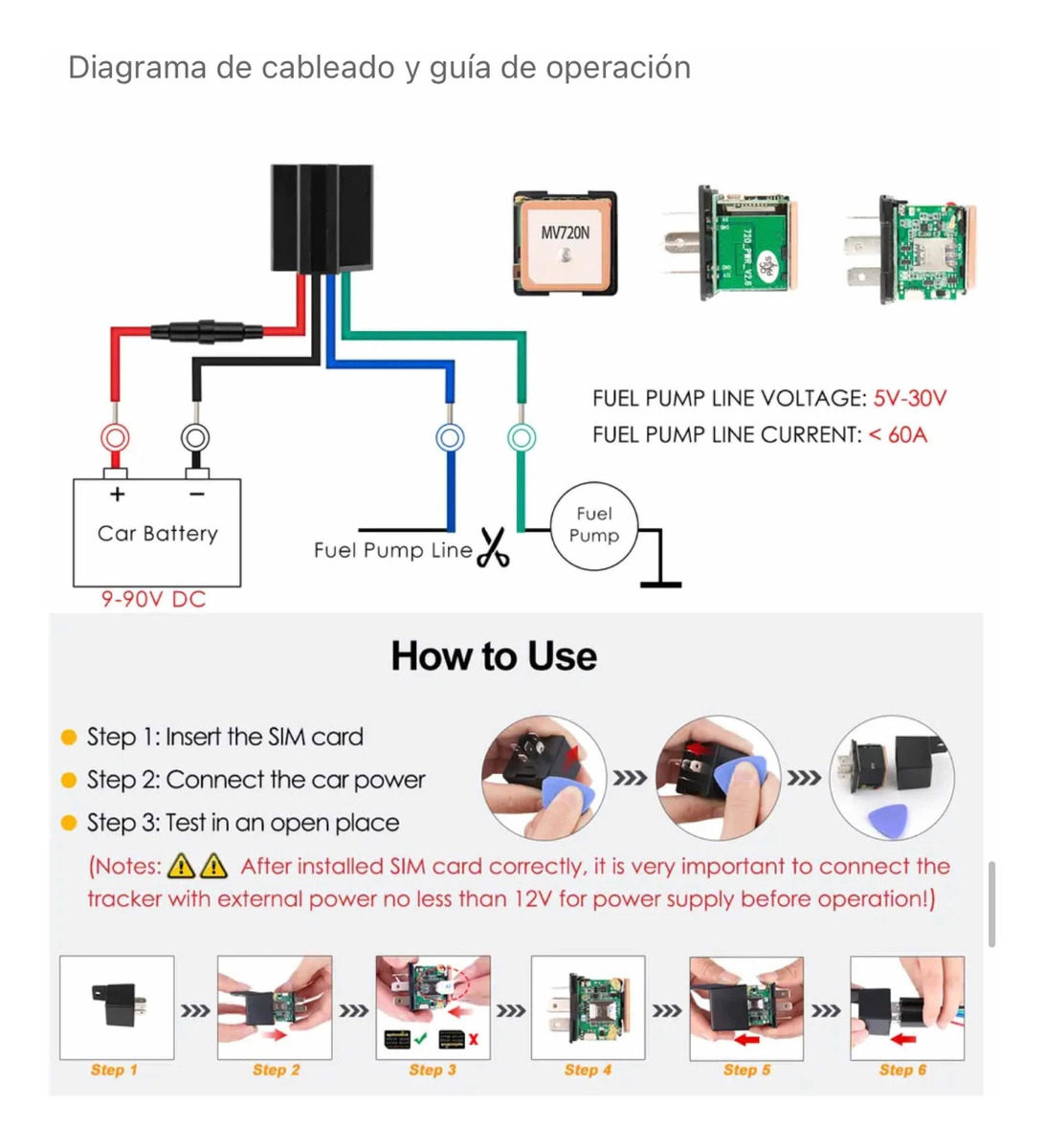 Localizador MiCODUS MV720 Relevador Corte de corriente remoto app gratis