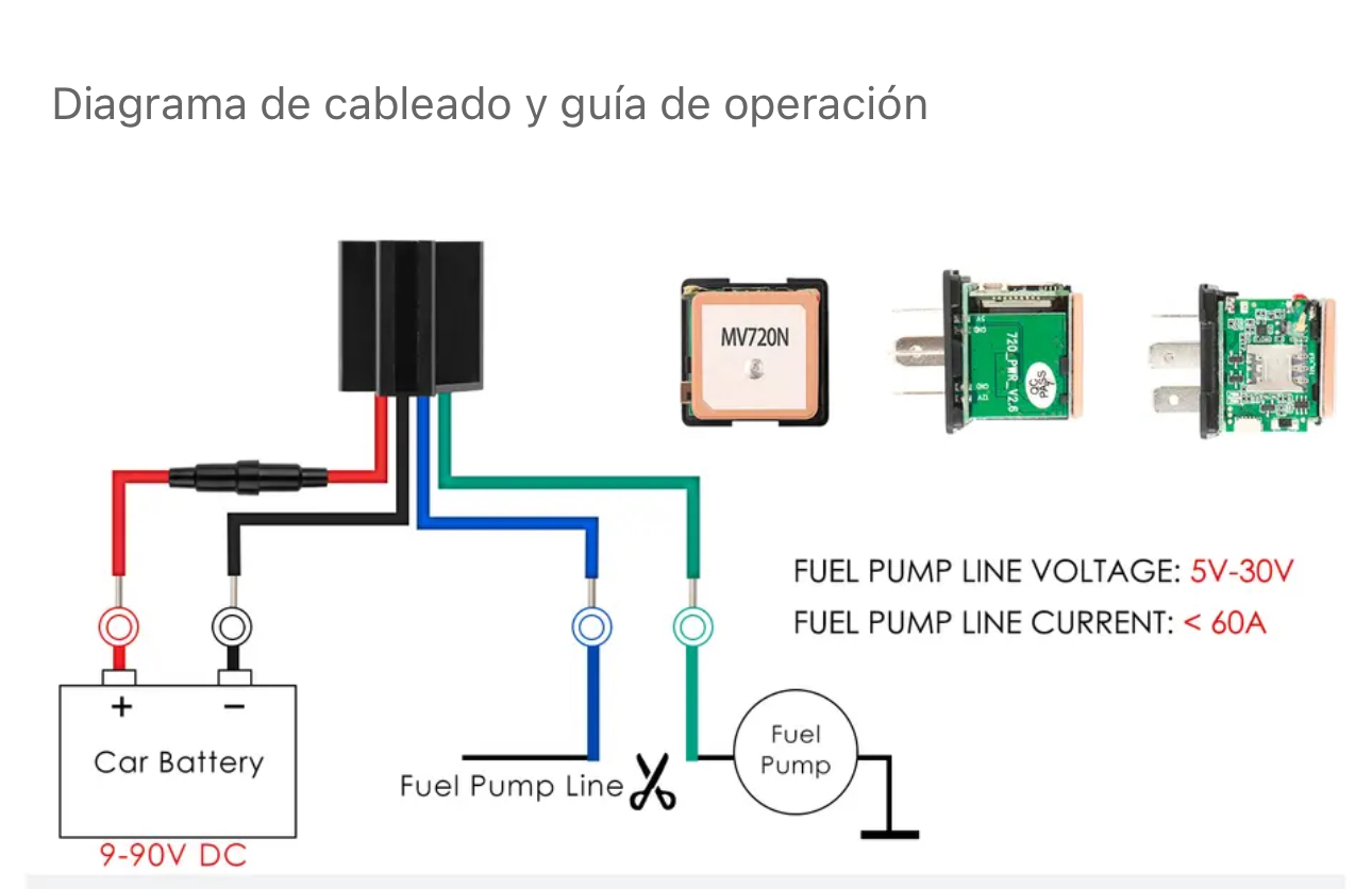 Localizador MiCODUS MV720 Relevador Corte de corriente remoto app gratis