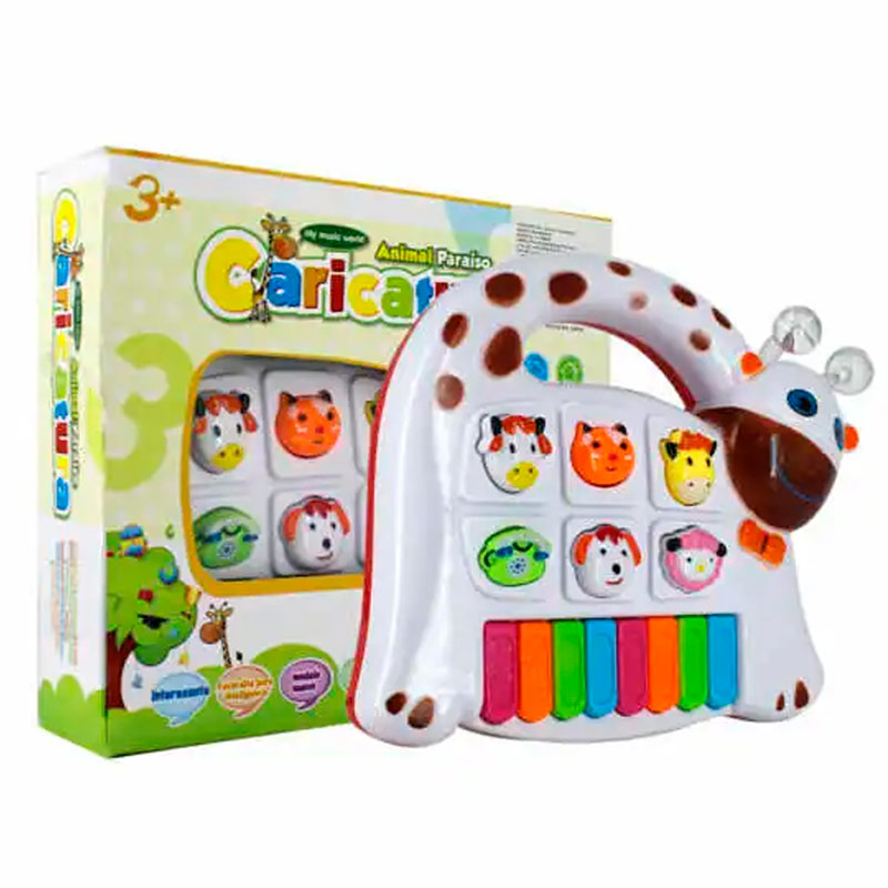 Piano Jirafa  Musical Didactico Luz Sonido Bebe Juguete blanco