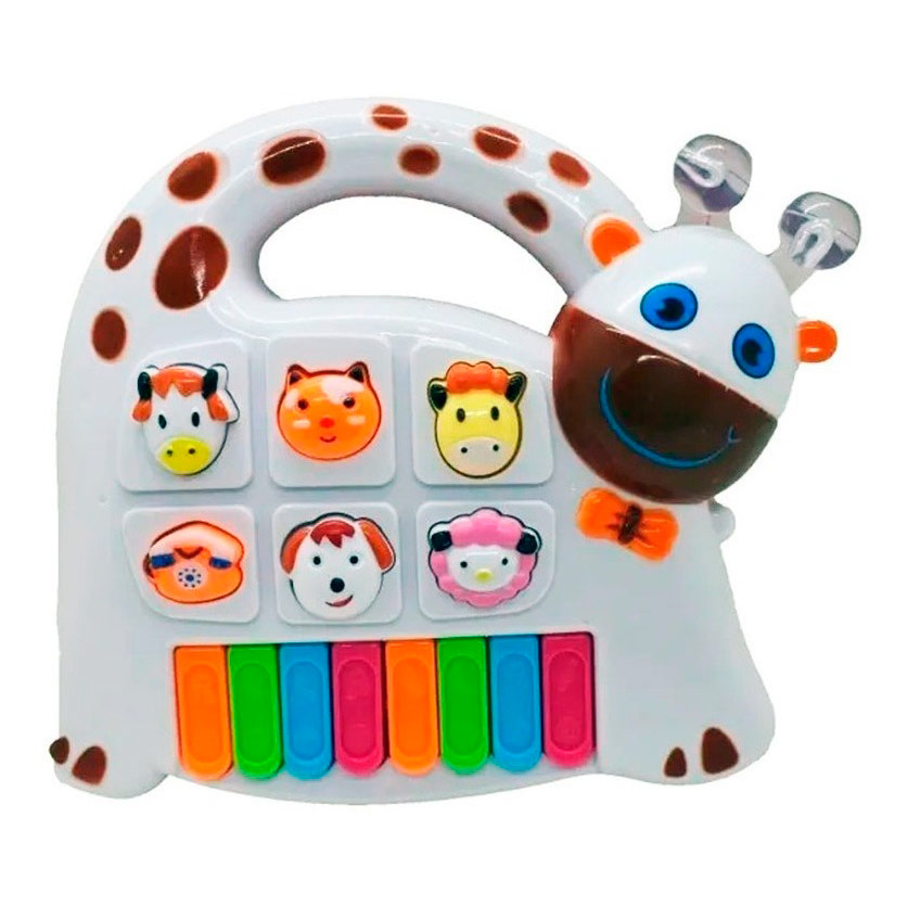 Piano Jirafa  Musical Didactico Luz Sonido Bebe Juguete blanco
