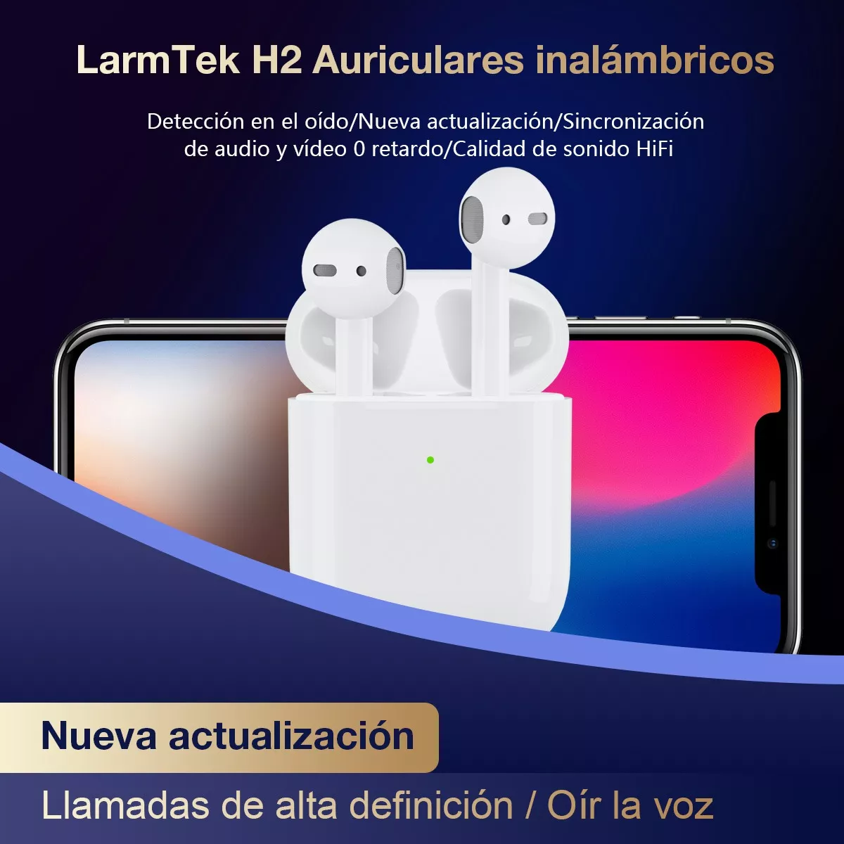 Audifonos Inalámbricos Bluetooth Compatible Blanco