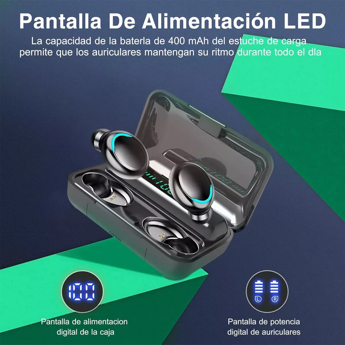 Audífonos in-ear gamer inalámbricos TWS F9-5 BTH-F9-5 negro