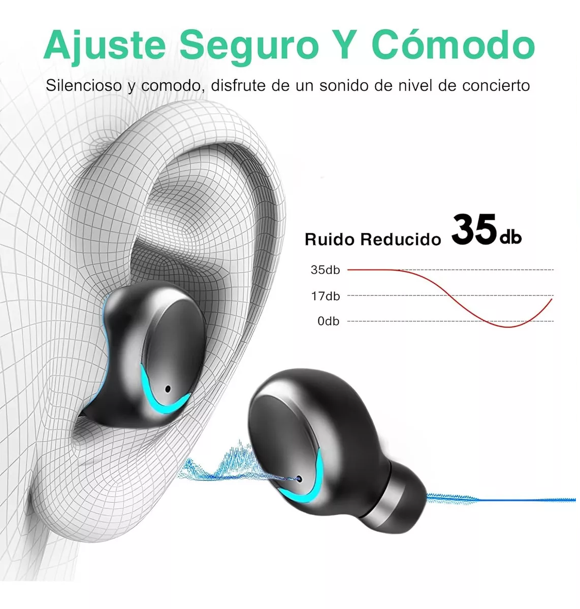 Audífonos in-ear gamer inalámbricos TWS F9-5 BTH-F9-5 negro