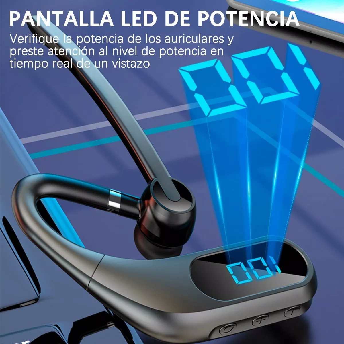 Audifono Manos Libres Bluetooth Microfono Pantalla Digital Negro